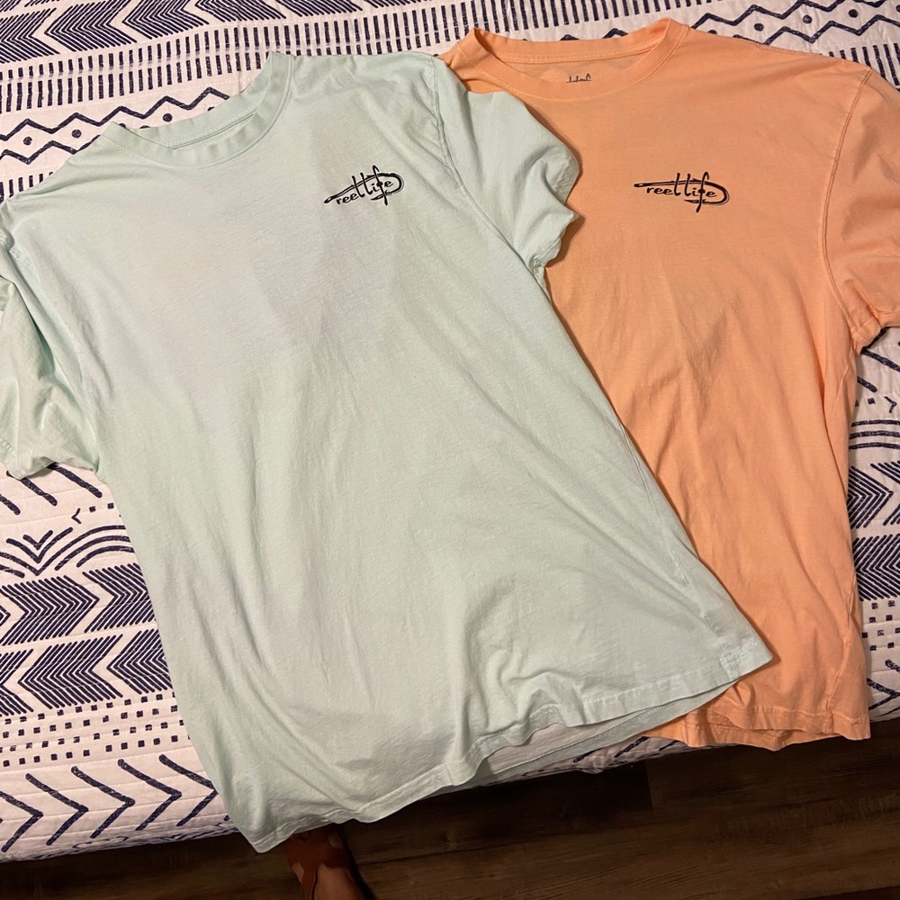 2 NWOT Mens Reel Life 100% Cotton T-shirts. XXXL